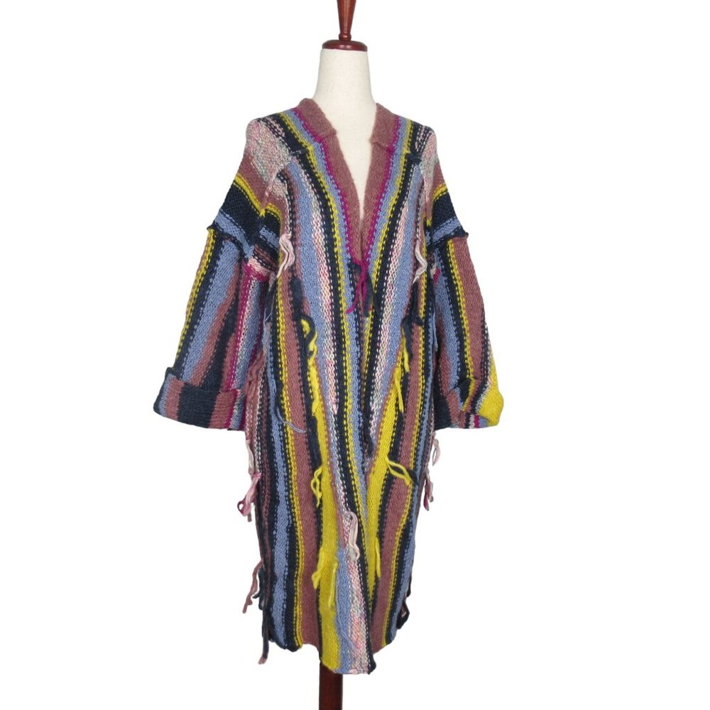 Anthropologie Pilcro Dreamer Striped Duster Sweater Multi Stripe - XS / S Petite - Picture 5 of 11